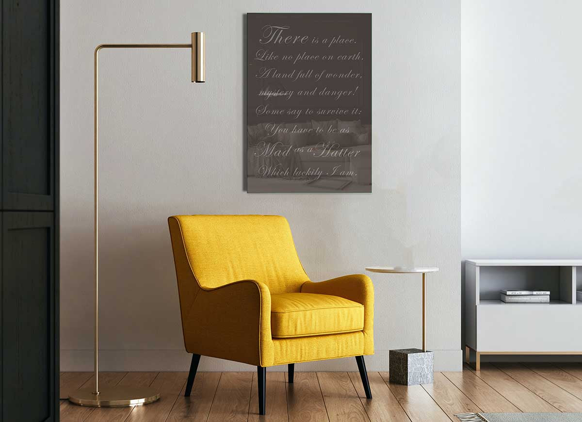 Alice In Wonderland Mad Hatter Chocolate glass print featuring vibrant colors and whimsical design.