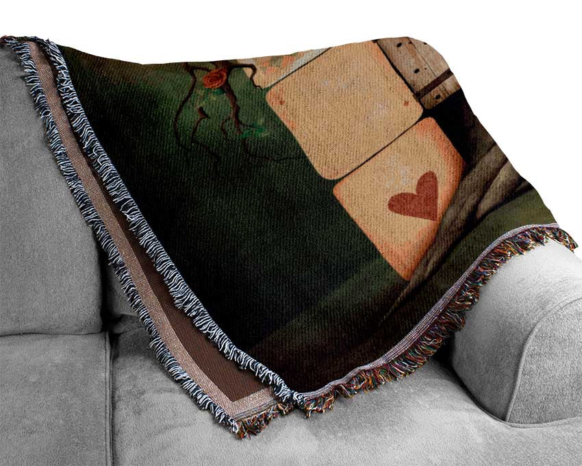 Alice In Wonderland Dice Tree blanket made from 100% cotton, featuring a whimsical design and luxurious thermal weave.