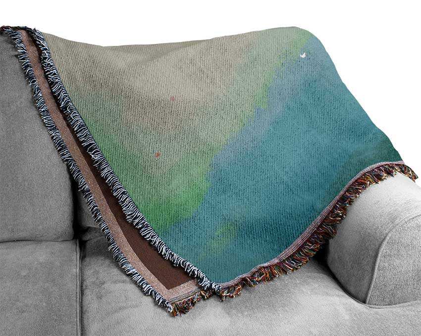 Alice In Wonderland Penny Farthing throw blanket made from 100% cotton, featuring a classic design and thermal weave for breathability.