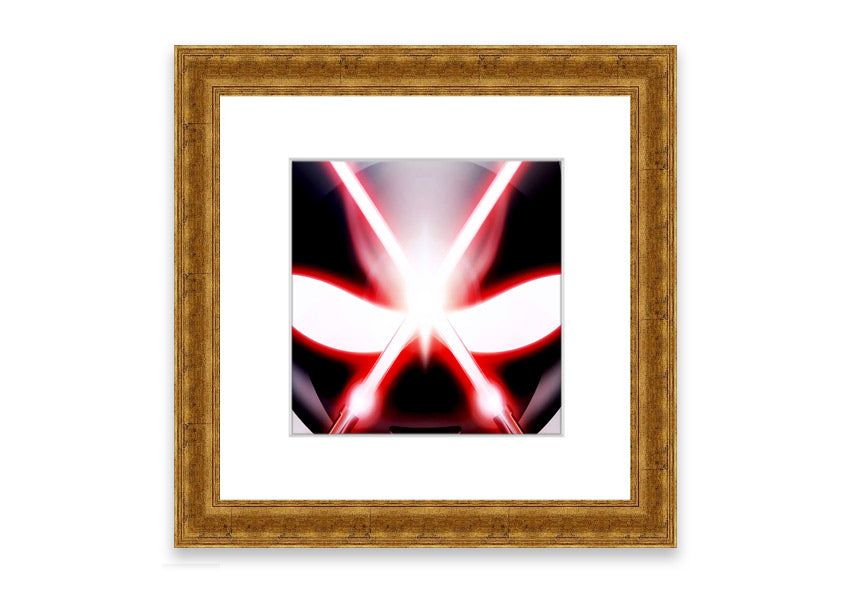 A beautifully framed print of Alien Eyes, showcasing vibrant colors and intricate details, ready to hang on the wall.