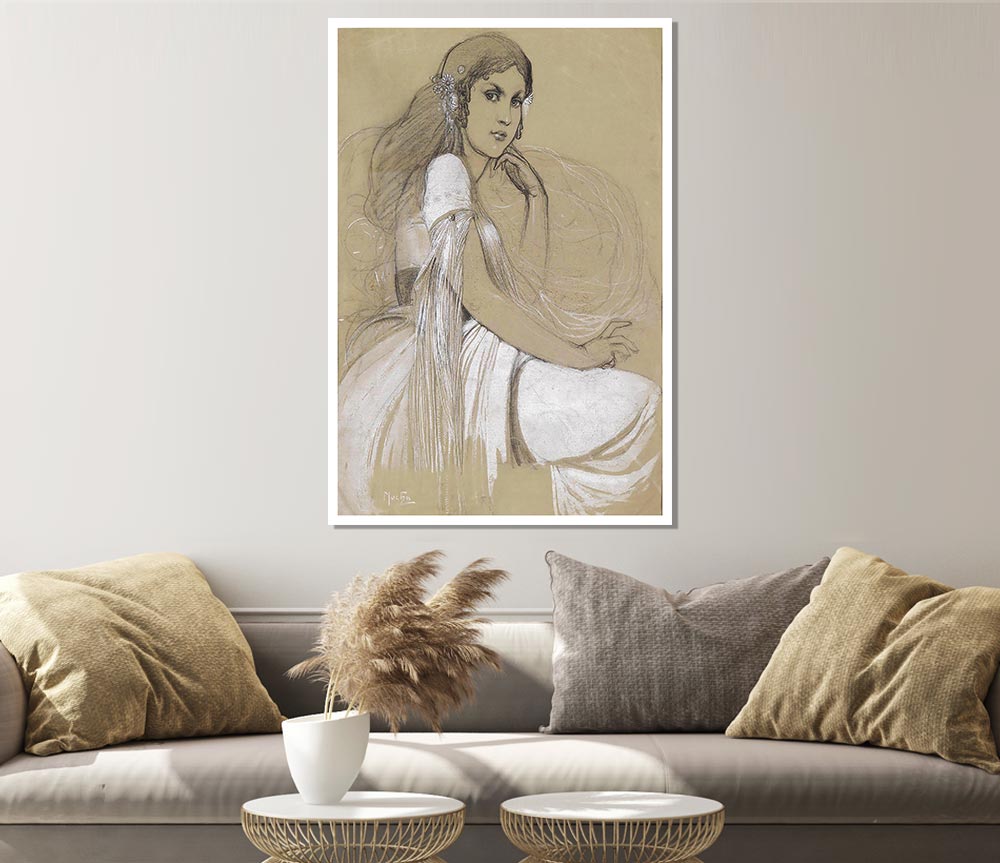 Alphonse Mucha Jaroslava Mucha poster on high-quality canvas, showcasing intricate designs and vibrant colors.
