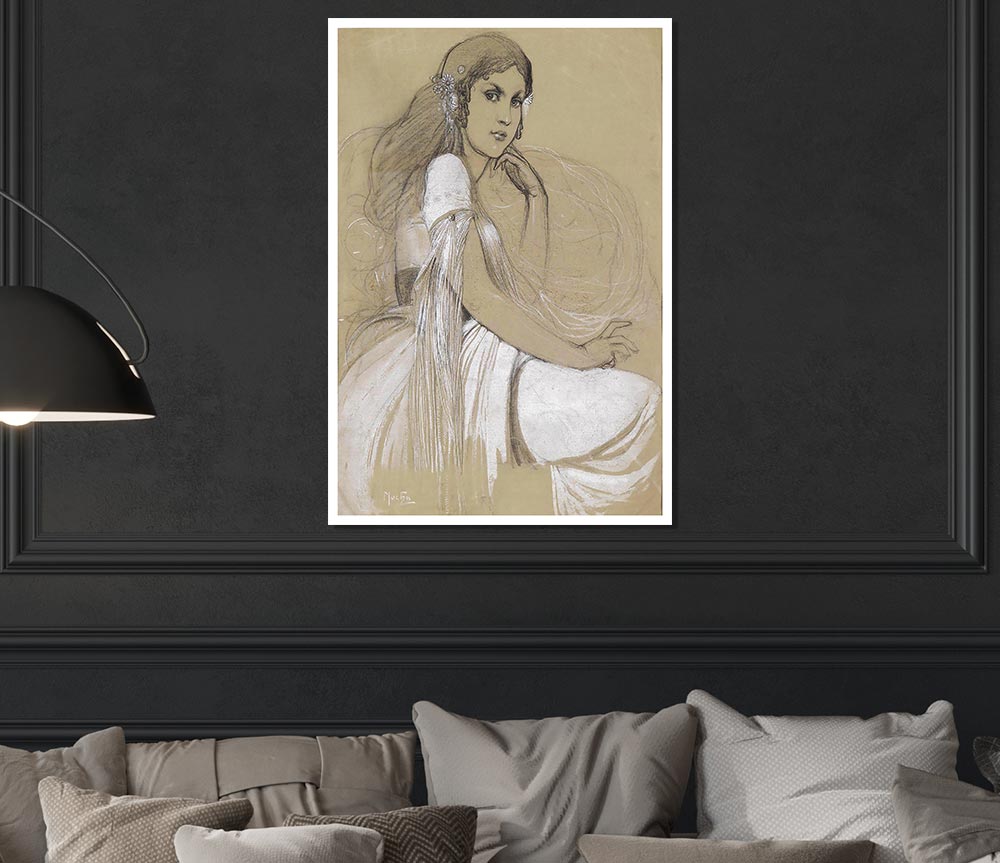 Alphonse Mucha Jaroslava Mucha poster on high-quality canvas, showcasing intricate designs and vibrant colors.