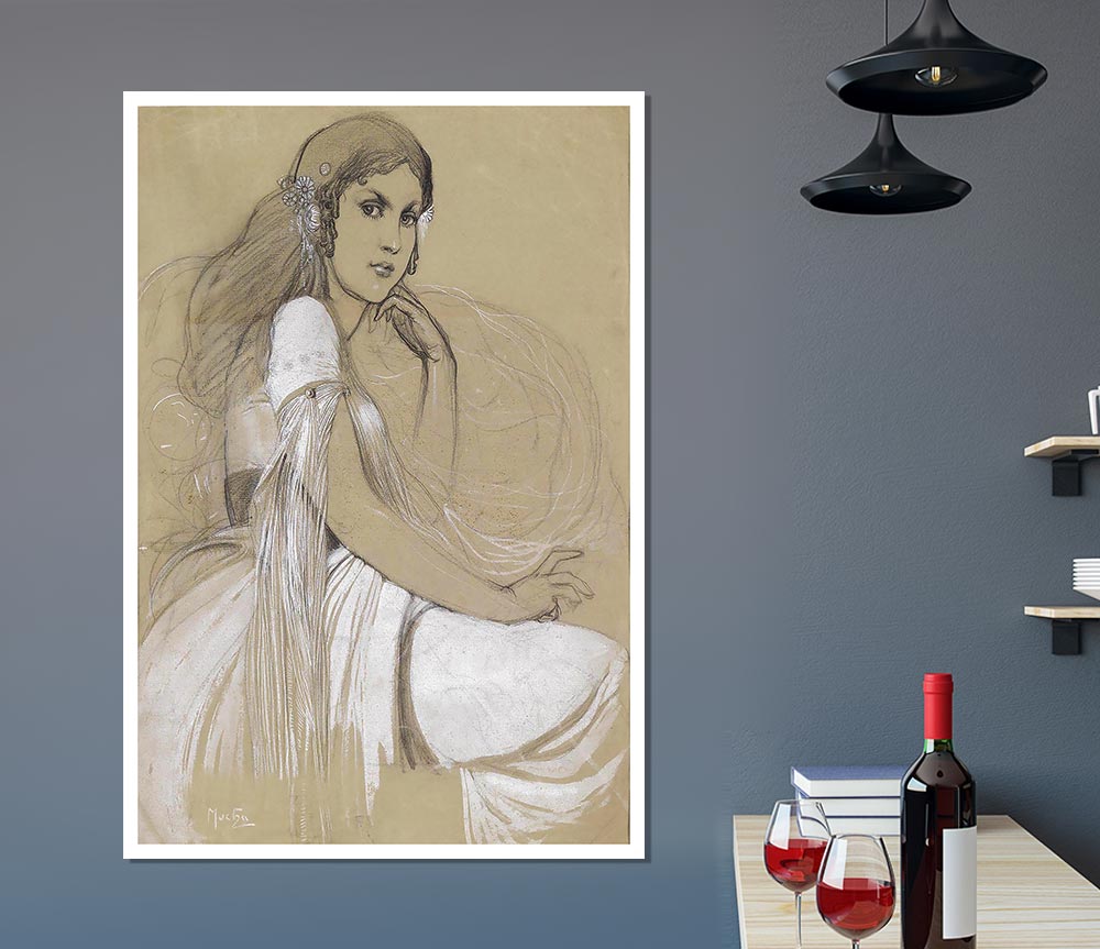 Alphonse Mucha Jaroslava Mucha poster on high-quality canvas, showcasing intricate designs and vibrant colors.