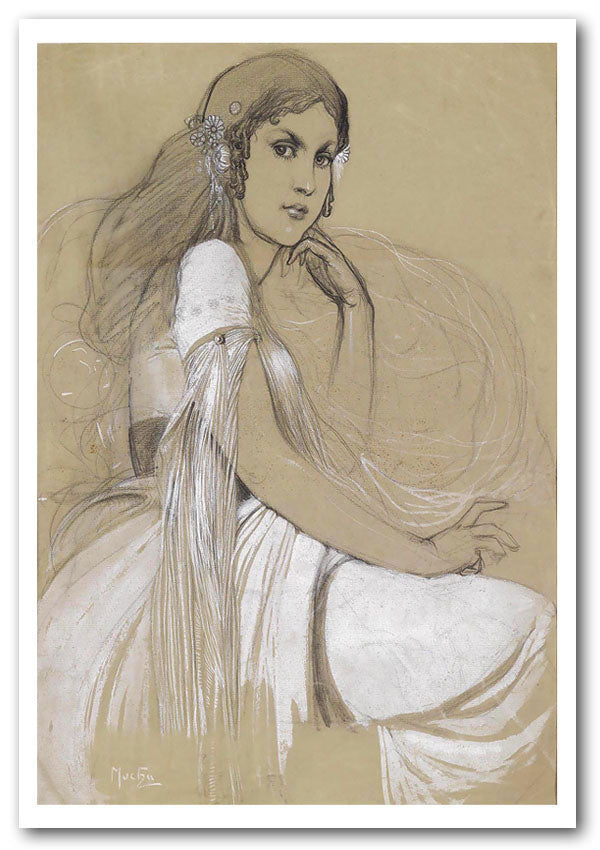 Alphonse Mucha Jaroslava Mucha poster on high-quality canvas, showcasing intricate designs and vibrant colors.