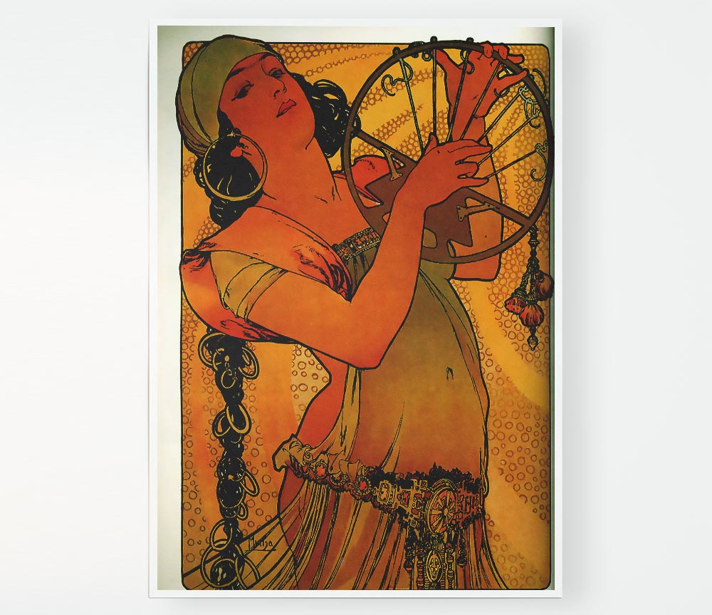 Alphonse Mucha Solome poster on high-quality canvas, showcasing intricate details and vibrant colors.