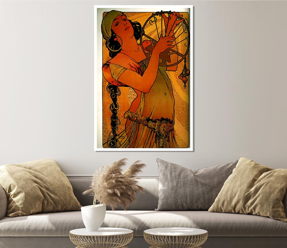 Alphonse Mucha Solome poster on high-quality canvas, showcasing intricate details and vibrant colors.