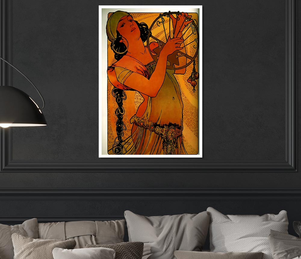 Alphonse Mucha Solome poster on high-quality canvas, showcasing intricate details and vibrant colors.