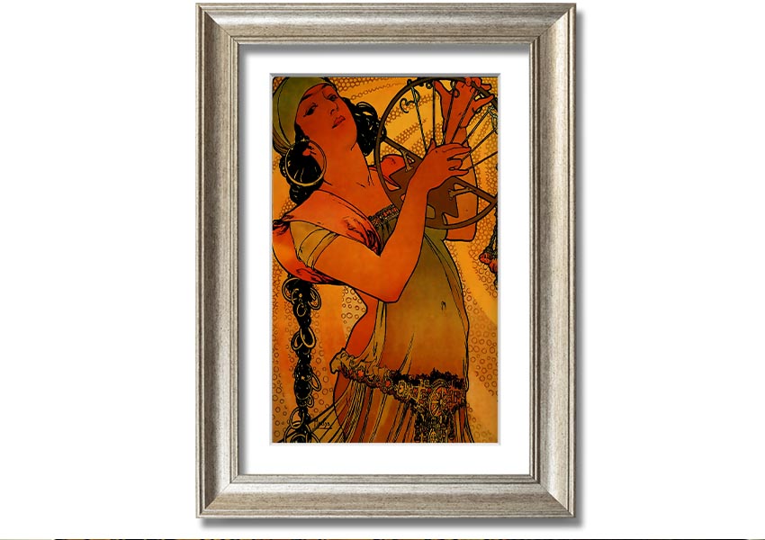 Alphonse Mucha Solome framed print showcasing intricate details and vibrant colors, ready to hang.