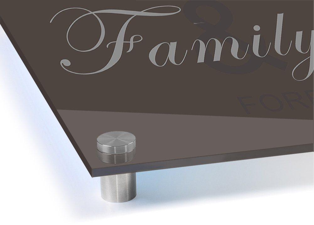 Always And Forever Chocolate acrylic print on a wall, showcasing vibrant colors and modern design.