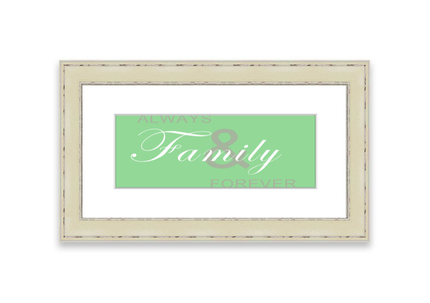 Always And Forever Green framed print showcasing lush greenery in a stylish frame, ready to hang.