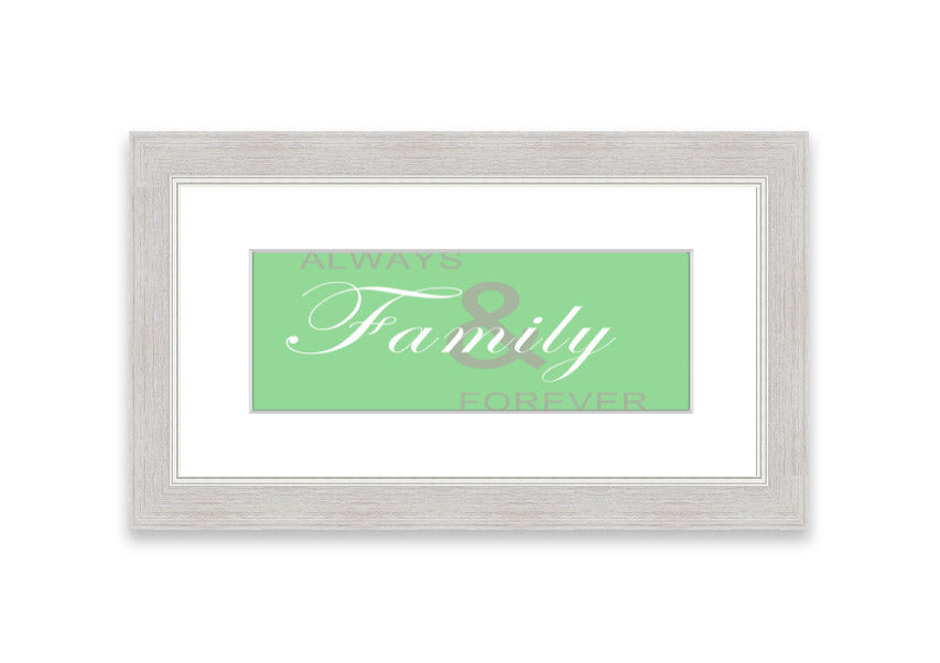 Always And Forever Green framed print showcasing lush greenery in a stylish frame, ready to hang.
