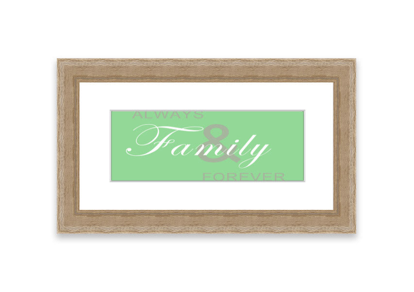 Always And Forever Green framed print showcasing lush greenery in a stylish frame, ready to hang.