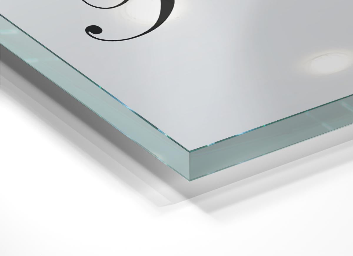 Always And Forever White glass print showcasing modern design and elegance, perfect for home decor.