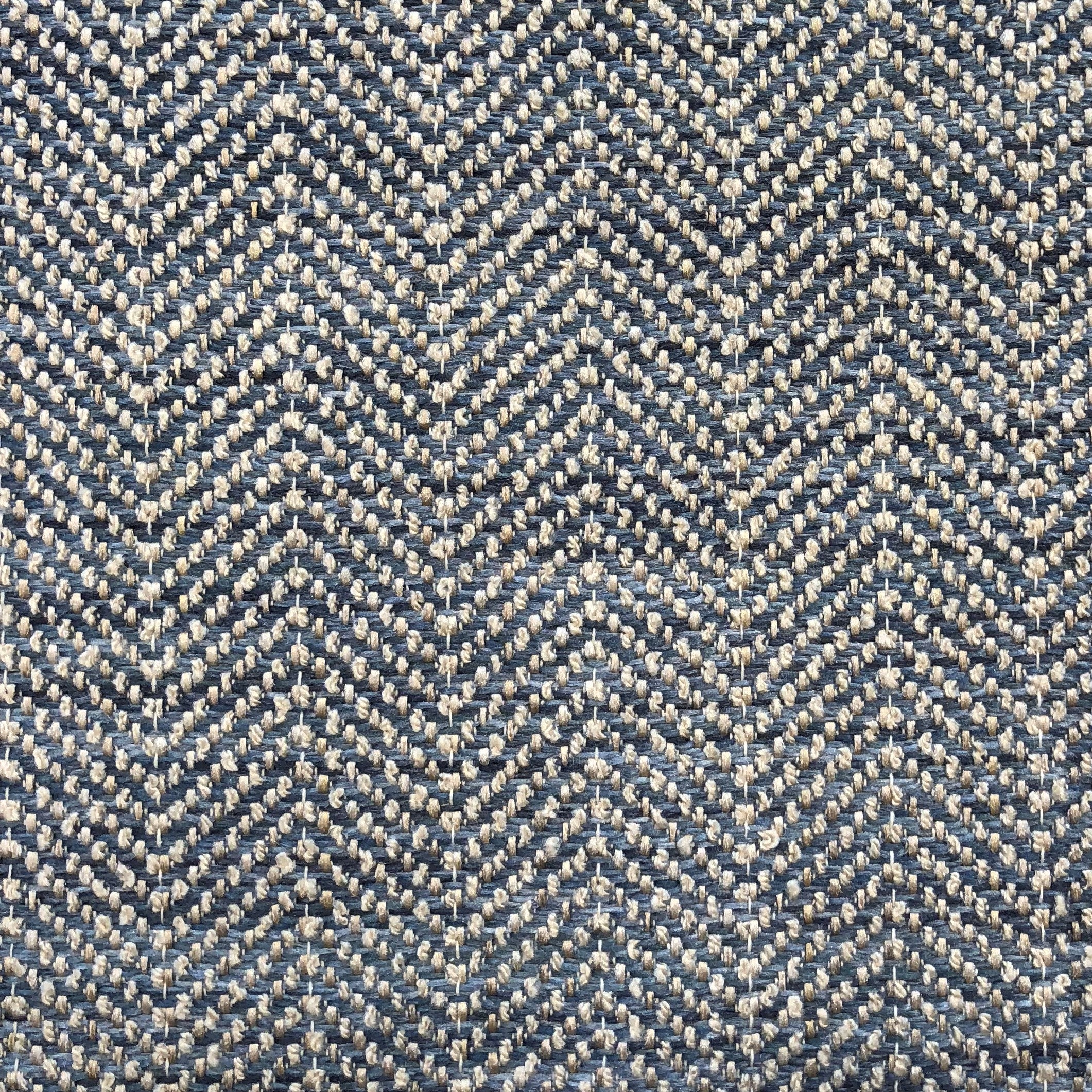 Amalfi Blue and Ivory Luxury Throw Pillow showcasing bold colors and textured fabric, featuring an invisible zipper and double-sided design.