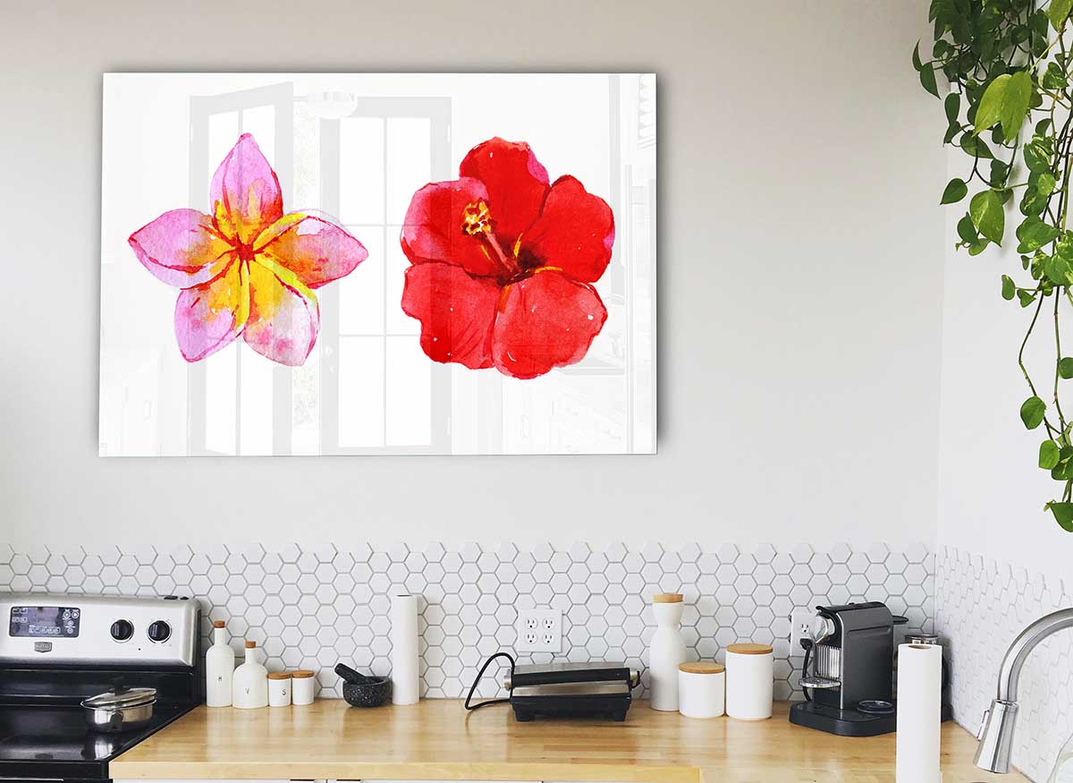 Amaryllis Beauty glass print showcasing vibrant colors and modern design, perfect for home decor.