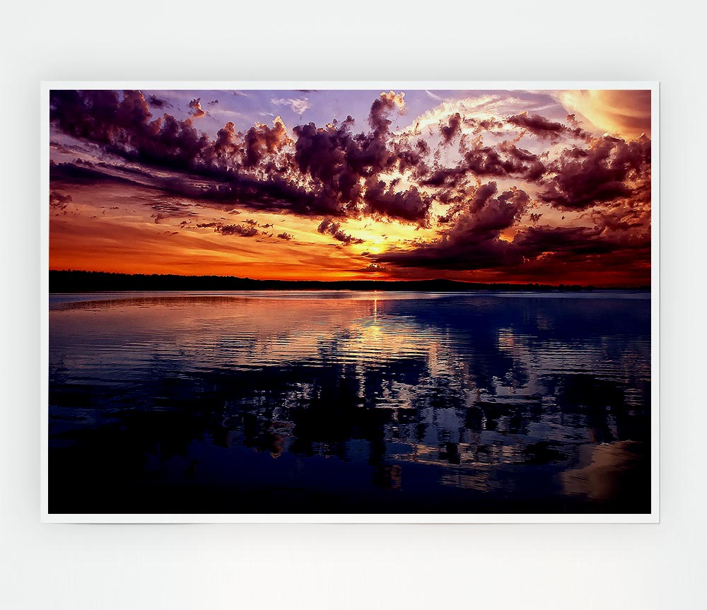 Amazing Dusk canvas poster featuring a serene twilight landscape with vibrant colors.