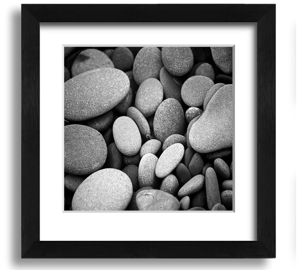 Amazing Love Rock B n W Square Framed Print in various frame colors, showcasing a unique black and white design.