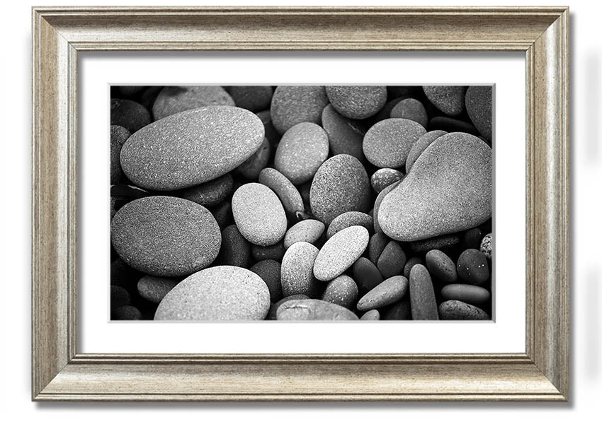Amazing Love Rock B n W framed print showcasing a unique black and white design, ready to hang with multiple frame colour options.