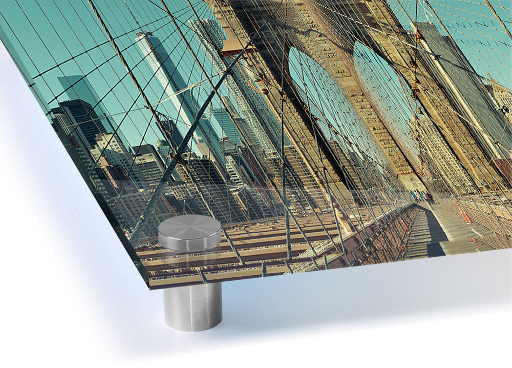 Acrylic print of the Amazing NYC Bridge, showcasing vibrant colors and intricate details on 5mm thick acrylic glass.