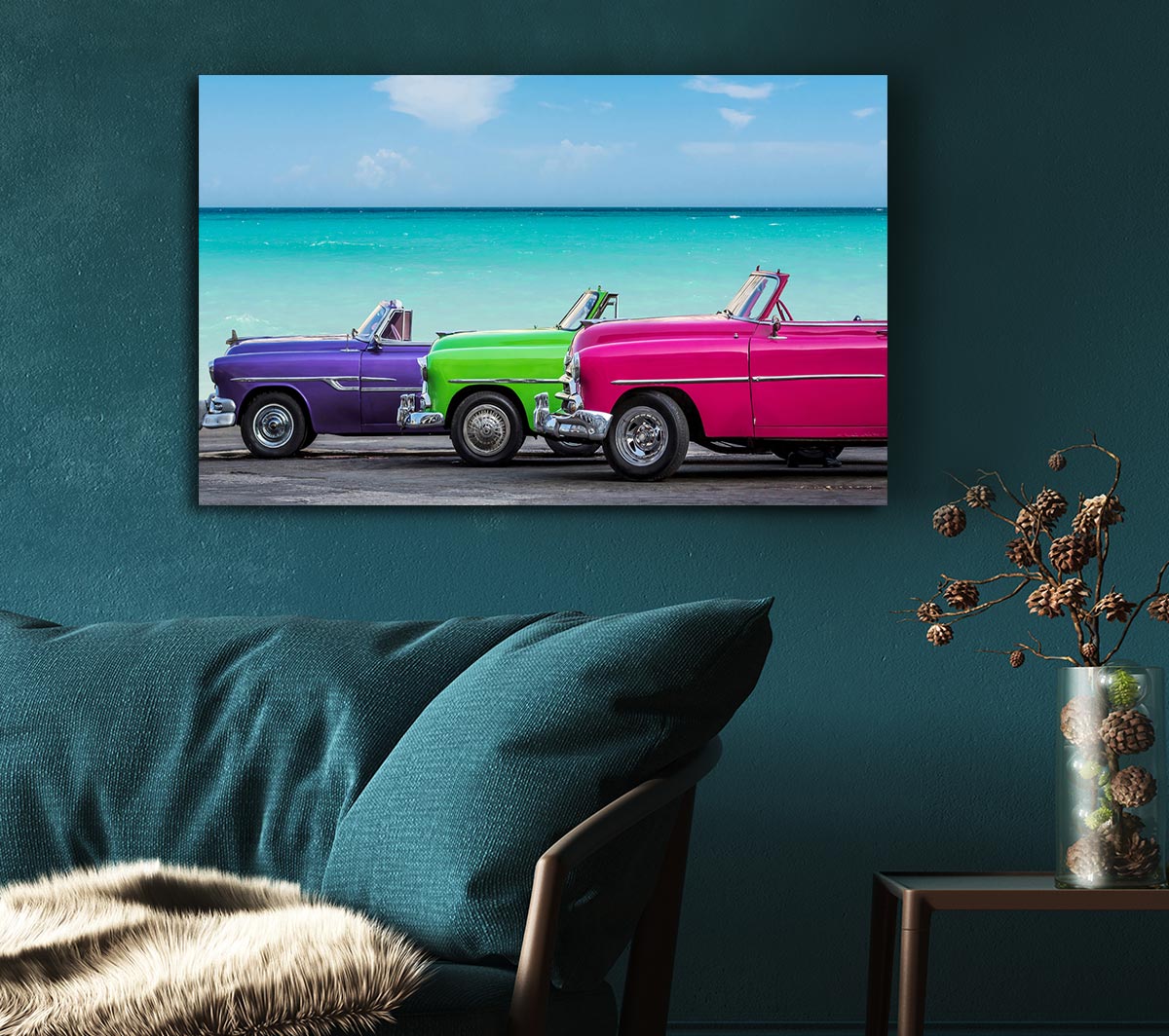 American Classic 11 canvas art mounted on a 44mm box frame, showcasing vibrant colors and intricate details.