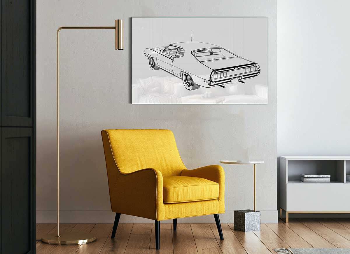 American Classic 14 glass print featuring modern art design, perfect for stylish home decor.