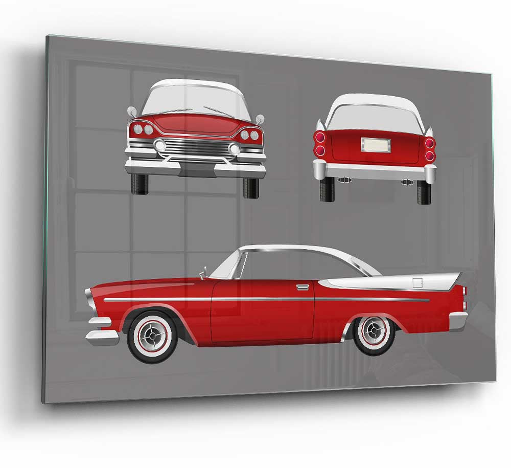 American Classic 9 glass print featuring modern art design, perfect for stylish home decor.