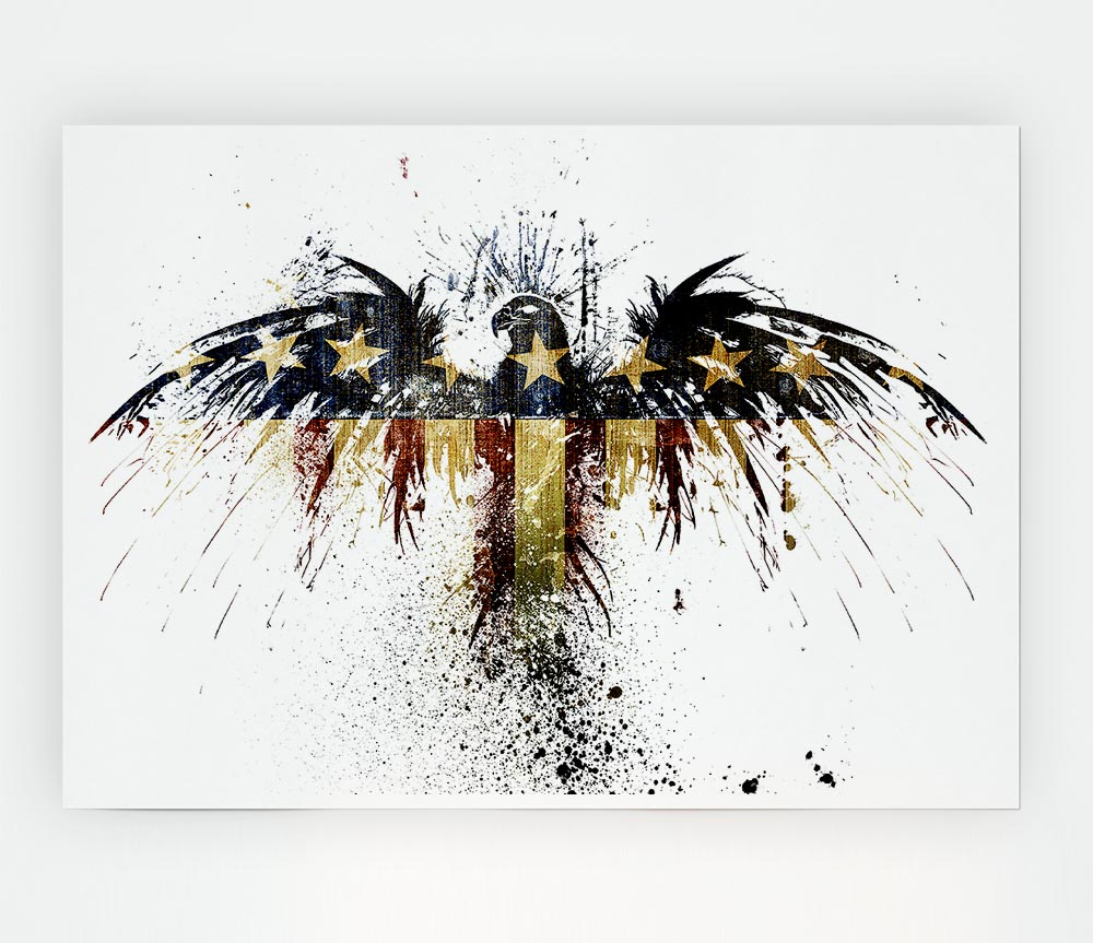 American Eagle 2 poster printed on high-quality canvas, showcasing a majestic eagle in vibrant colors.
