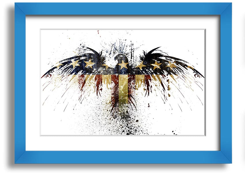 American Eagle 2 framed print showcasing a majestic eagle in vibrant colors, available in various frame colors.