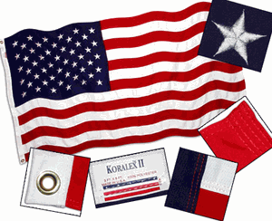 3ft x 5ft American Flag with embroidered stars, featuring sewn stripes and durable construction for outdoor use.
