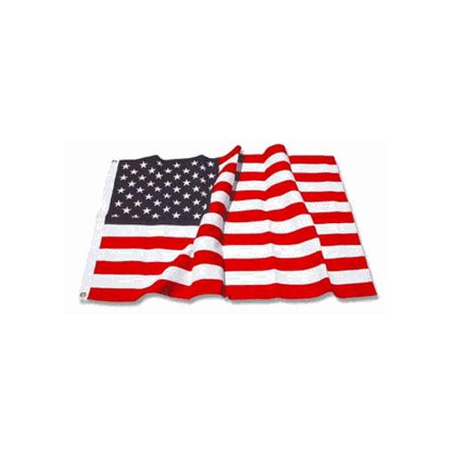 American Flag 5ft x 8ft made of high-quality cotton with vibrant colors, featuring sewn stripes and embroidered stars.