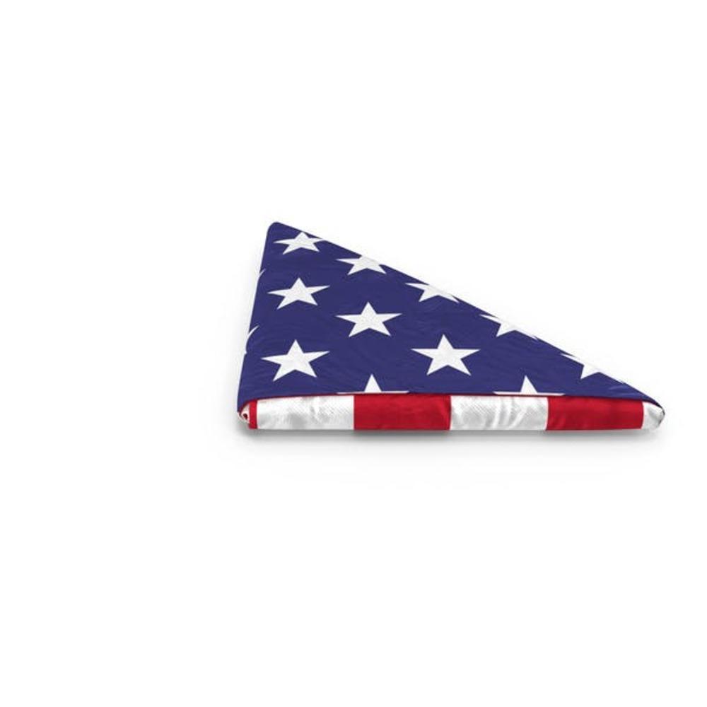 American Flag 5ft x 9.5ft made of heavyweight cotton, featuring vibrant colors and durable craftsmanship, ideal for patriotic displays.