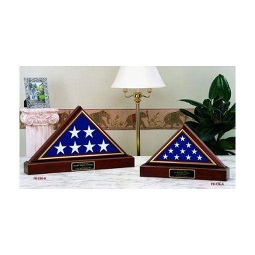 Elegant American flag display case made from Appalachian hardwood with a glass front, showcasing a 3x5 or 5x9.5 flag.