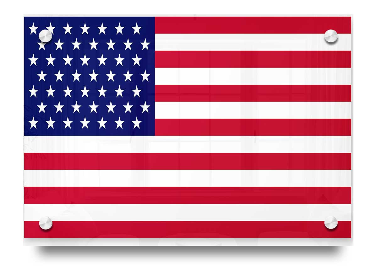 American Star acrylic print on 5mm thick acrylic glass, showcasing vibrant colors and ready to hang.