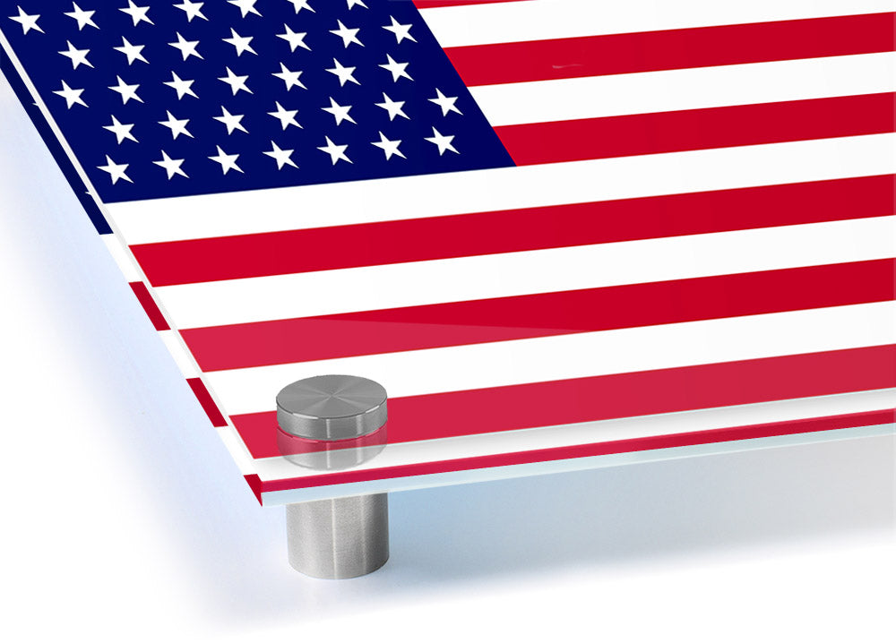 American Star acrylic print on 5mm thick acrylic glass, showcasing vibrant colors and ready to hang.