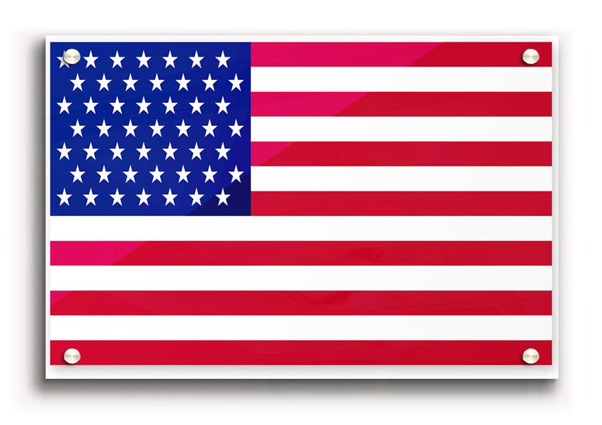 American Star acrylic print on 5mm thick acrylic glass, showcasing vibrant colors and ready to hang.