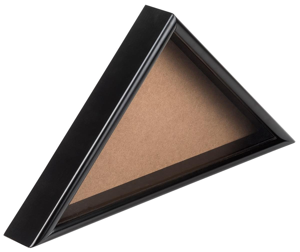 American-made flag case made of solid walnut wood, featuring a glass faceplate and removable rear panel, ideal for displaying a 5' x 9.5' flag.