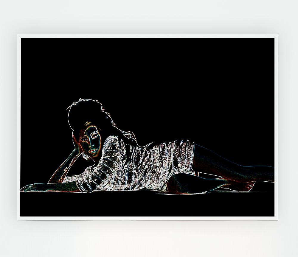 High-quality canvas poster of Amy Winehouse, showcasing her iconic style and vibrant colors.