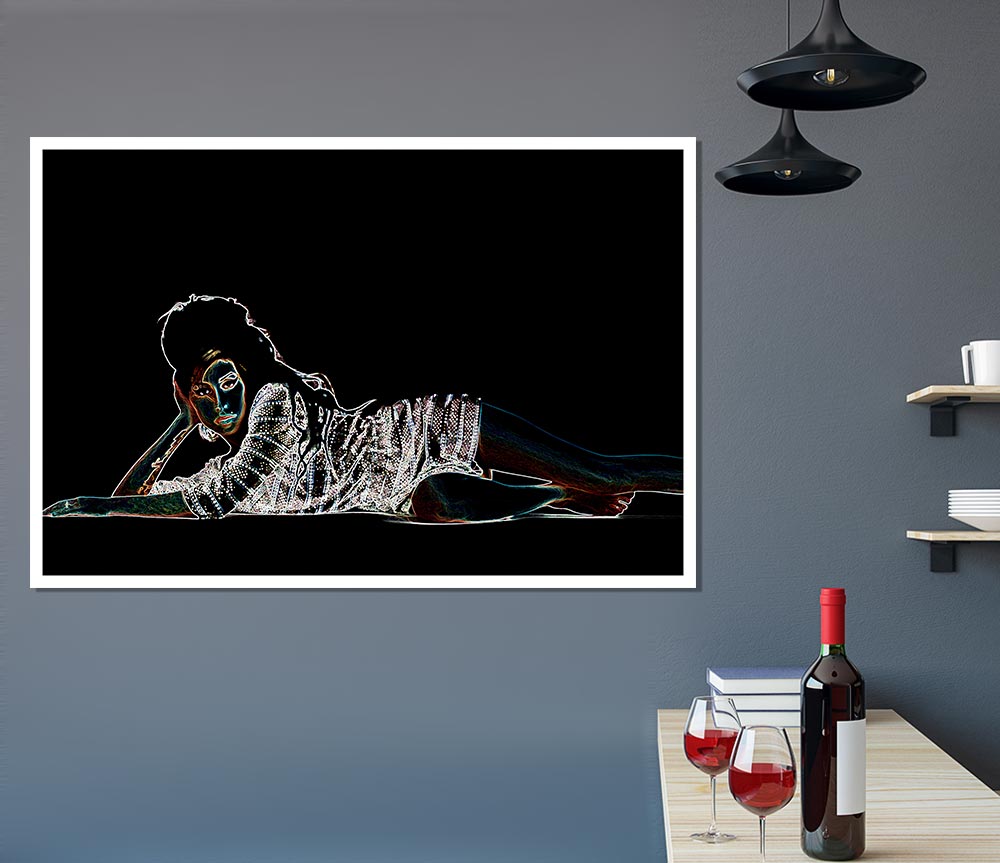 High-quality canvas poster of Amy Winehouse, showcasing her iconic style and vibrant colors.