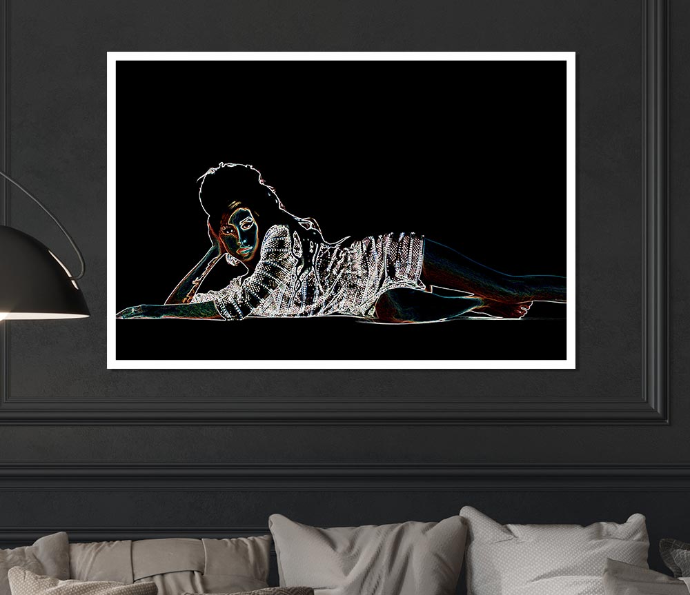 High-quality canvas poster of Amy Winehouse, showcasing her iconic style and vibrant colors.