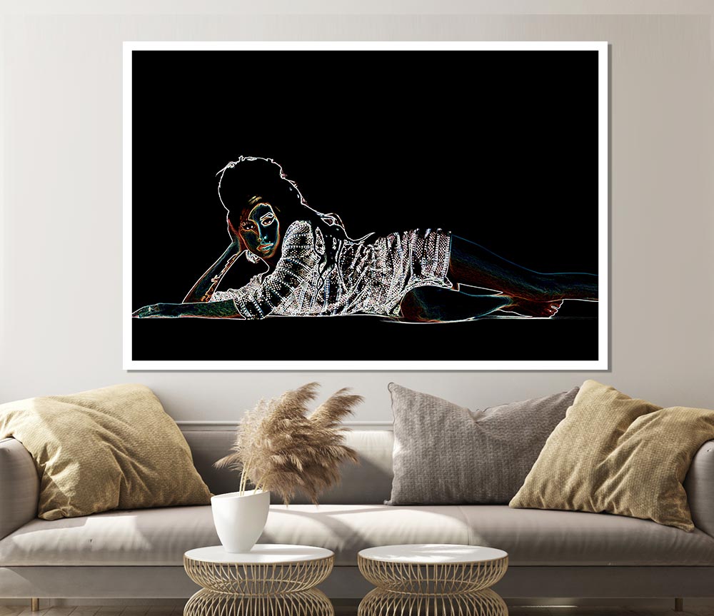 High-quality canvas poster of Amy Winehouse, showcasing her iconic style and vibrant colors.