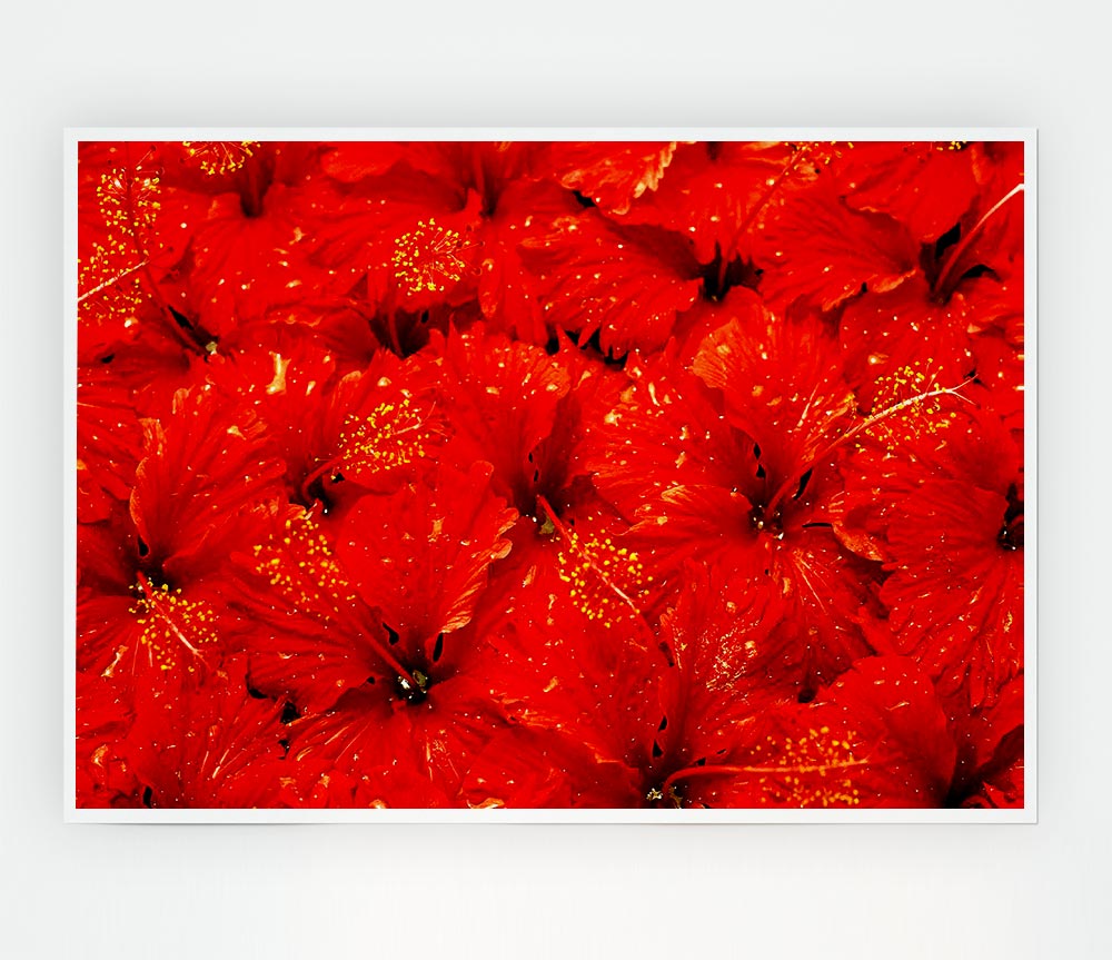 An Ocean Of Red Leaves canvas poster featuring vibrant red leaves on a high-quality canvas, ready for display or framing.