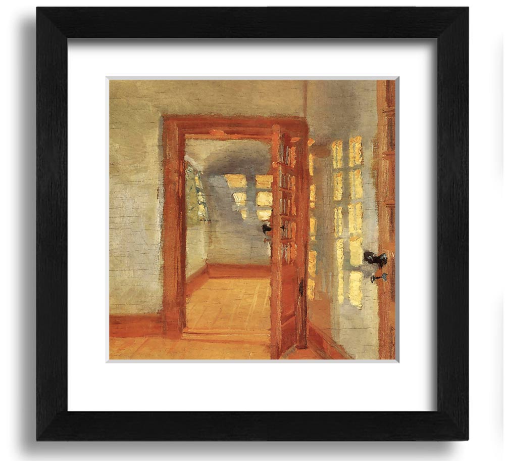 Anna Ancher House Square Framed Print in various frame colors, showcasing elegant artwork ready to hang.