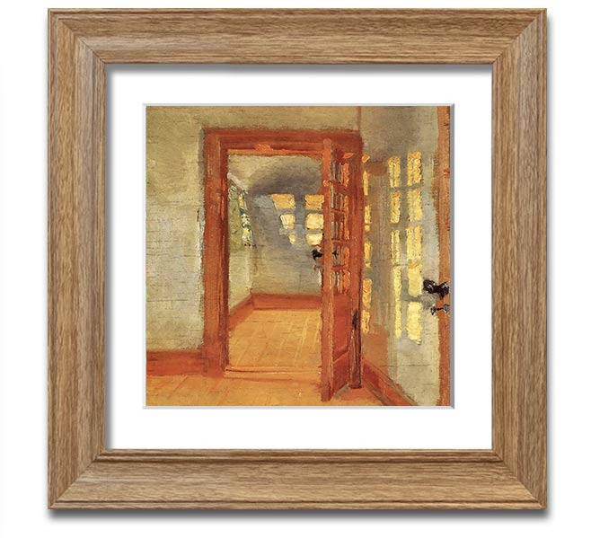 Anna Ancher House Square Framed Print in various frame colors, showcasing elegant artwork ready to hang.