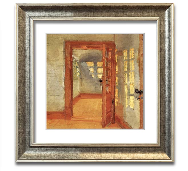 Anna Ancher House Square Framed Print in various frame colors, showcasing elegant artwork ready to hang.