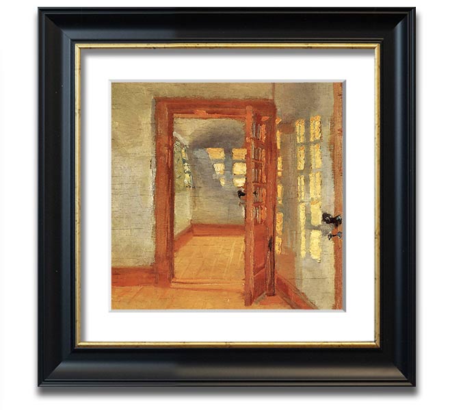 Anna Ancher House Square Framed Print in various frame colors, showcasing elegant artwork ready to hang.