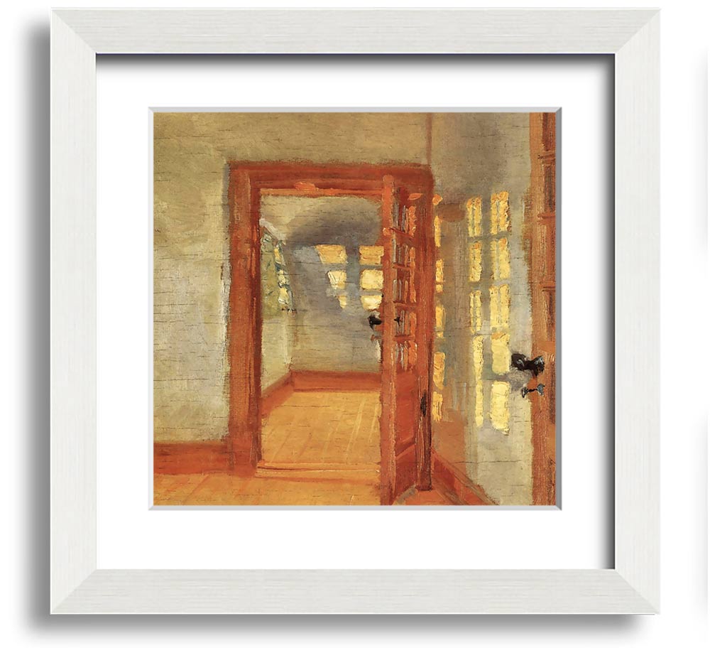 Anna Ancher House Square Framed Print in various frame colors, showcasing elegant artwork ready to hang.