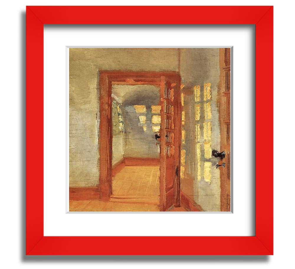 Anna Ancher House Square Framed Print in various frame colors, showcasing elegant artwork ready to hang.