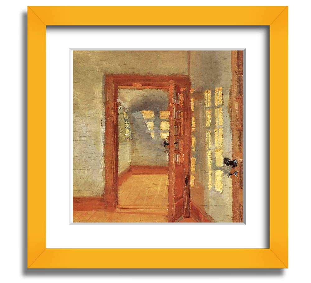 Anna Ancher House Square Framed Print in various frame colors, showcasing elegant artwork ready to hang.