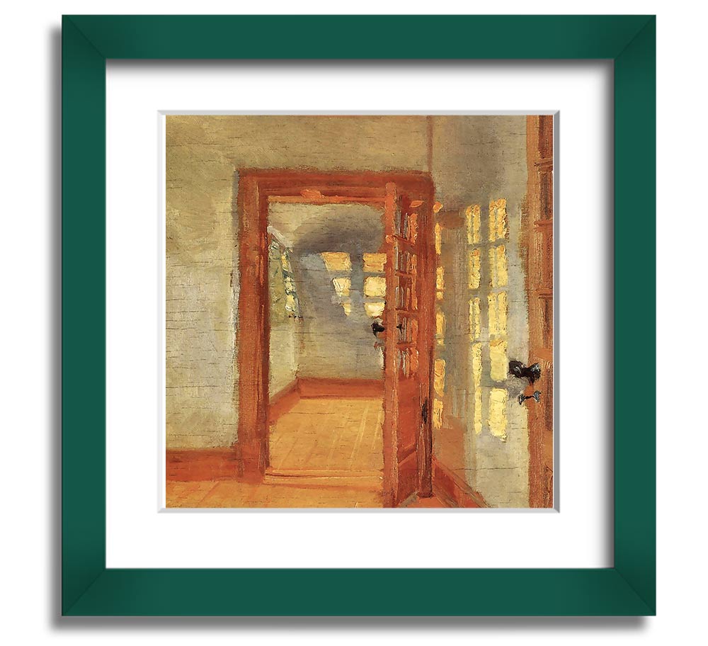 Anna Ancher House Square Framed Print in various frame colors, showcasing elegant artwork ready to hang.