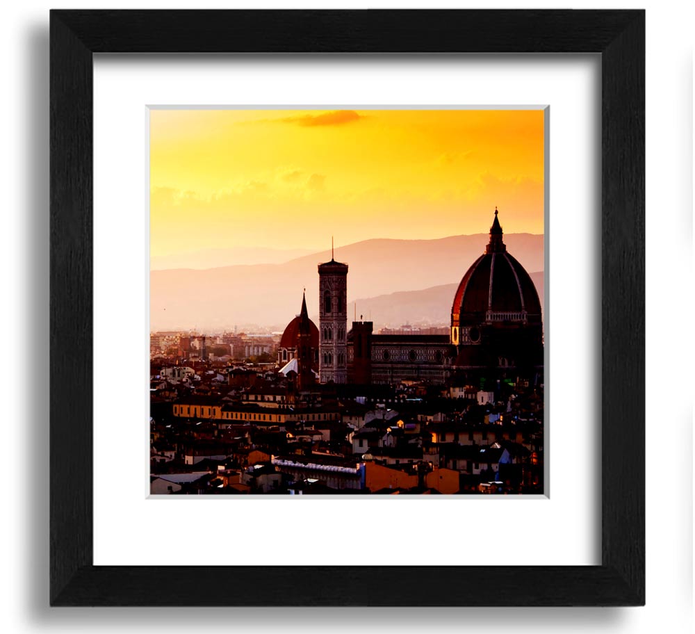 A beautifully framed print of Ancient City Rooftops, showcasing intricate architectural details and vibrant colors, ready to hang.